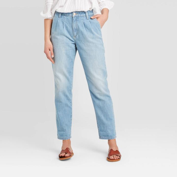 Women's High-rise Tapered Leg Cropped Jeans - Universal Thread Light Denim Wash 00, Women's, Light Blue Blue