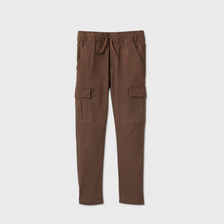 Boys' Stretch Pull-on Cargo Jogger Fit Pants - Cat & Jack Dark Brown