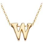 Target Women's Sterling Silver 'w' Initial Charm Pendant - Gold, W