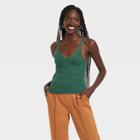 Women's Fine Gauge Sweater Tank Top - A New Day Green