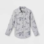 Boys' Flannel Button-down Long Sleeve Shirt - Cat & Jack Gray