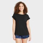 Women's Beautifully Soft Short Sleeve Sleep T-shirt - Stars Above Black