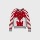 Well Worn Girls' Unicorn Fringe Pullover Sweater - Red