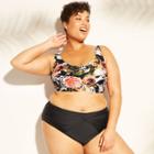 Women's Twist Back Bikini Top - Kona Sol Pink Floral 20w, Pink Black