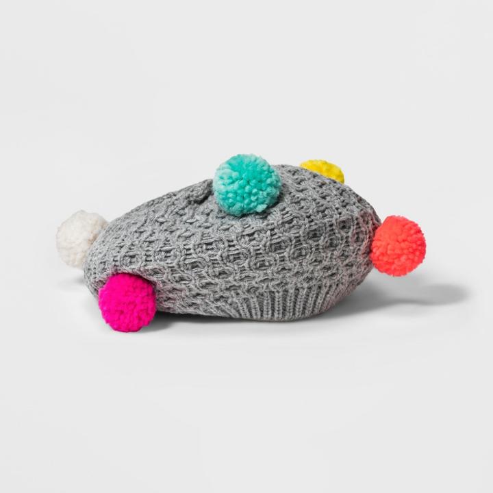 Girls' Knot Pom Beret - Cat & Jack Gray