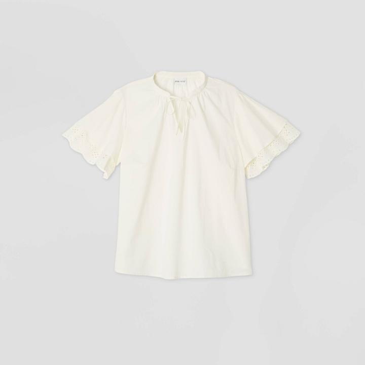 Women's Plus Size Short Sleeve Blouse - Ava & Viv Beige