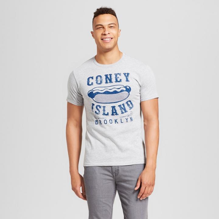 Men's New York Coney Island Hot Dog Short Sleeve Crew Neck T-shirt - Awake - Gray