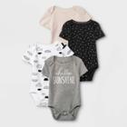 Baby 4pk Short Sleeve Bodysuit - Cloud Island Black/white