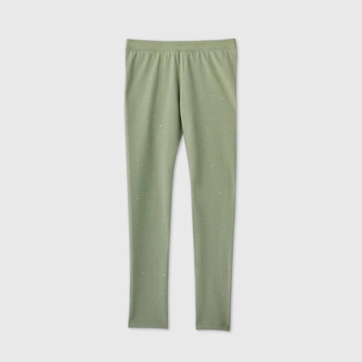 Girls' Sparkle Leggings - Cat & Jack Green M, Girl's,