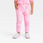 Toddler Girls' Fleece Tie-dye Jogger Pants - Cat & Jack Pink
