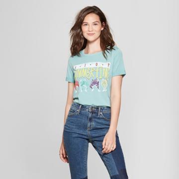 Women's Short Sleeve Stop Hammer Time Roll Cuff Graphic T-shirt - Lyric Culture (juniors') Blue