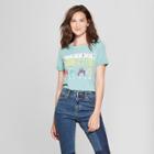 Women's Short Sleeve Stop Hammer Time Roll Cuff Graphic T-shirt - Lyric Culture (juniors') Blue