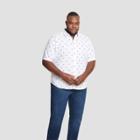 Van Heusen Men's Big & Tall Printed Classic Fit Short Sleeve Button-down Shirt - Blue