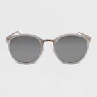 Women's Round Plastic Metal Sunglasses - A New Day Gold/white, Gold/grey/white
