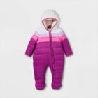 Baby Colorblock Puffer Snowsuit - Cat & Jack Purple Newborn