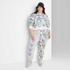 Women's Plus Size High-rise Fleece Sweatpants - Wild Fable Almond/gray Graffiti