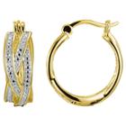 Prime Art & Jewel 18k Yellow Gold Plated Sterling Silver Diamond Accent Hoop Earrings, Girl's