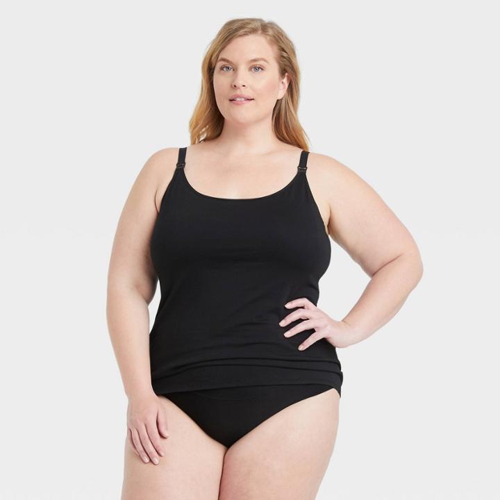 Women's Plus Size Nursing Cami - Auden Black