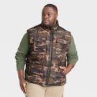 Men's Big & Tall Camo Print Midweight Puffer Vest - Goodfellow & Co Olive Green
