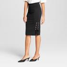 Women's Asymmetrical Lace-up Pencil Skirt - Alison Andrews Black