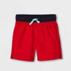 Toddler Boys' Solid Swim Trunks - Cat & Jack Red