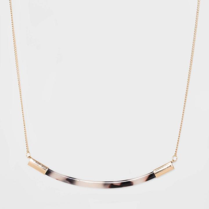 Half Moon Acrylic Necklace - A New Day Tortoise/blonde, Women's, Green/yellow