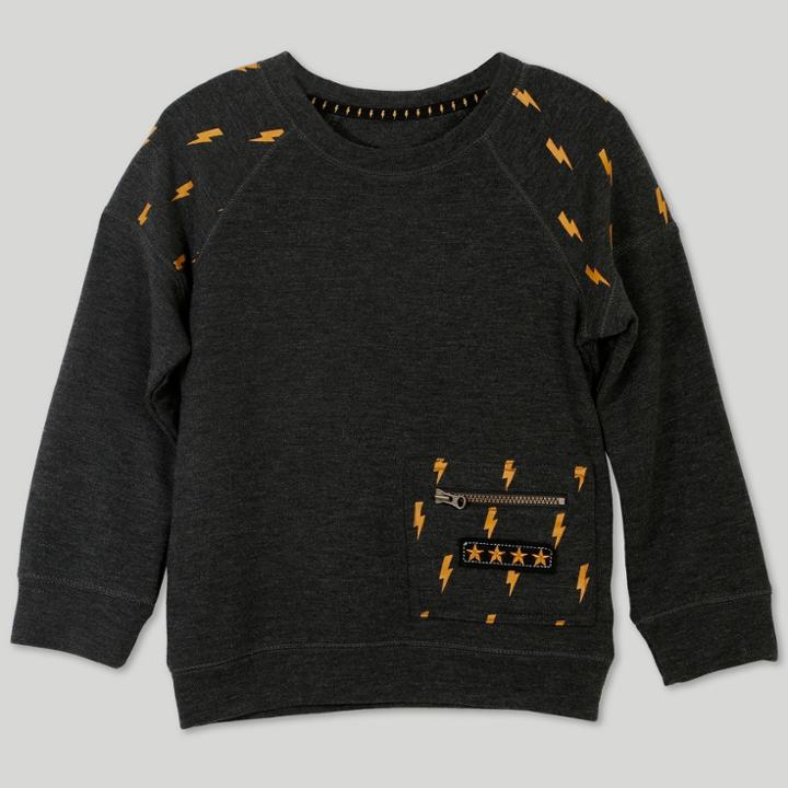 Afton Street Toddler Boys' Raglan Sweatshirt - Gray