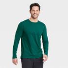 Men's Long Sleeve Performance T-shirt - All In Motion Emerald Green