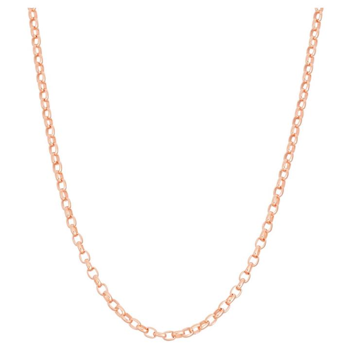 Tiara Rose Gold Over Silver 16 - 22 Adjustable Rolo Chain, Pink