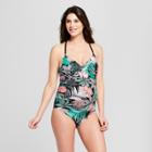 Maternity Lace-up Back One Piece Swimsuit - Isabel Maternity By Ingrid & Isabel Jungle Print Xxl, Women's,