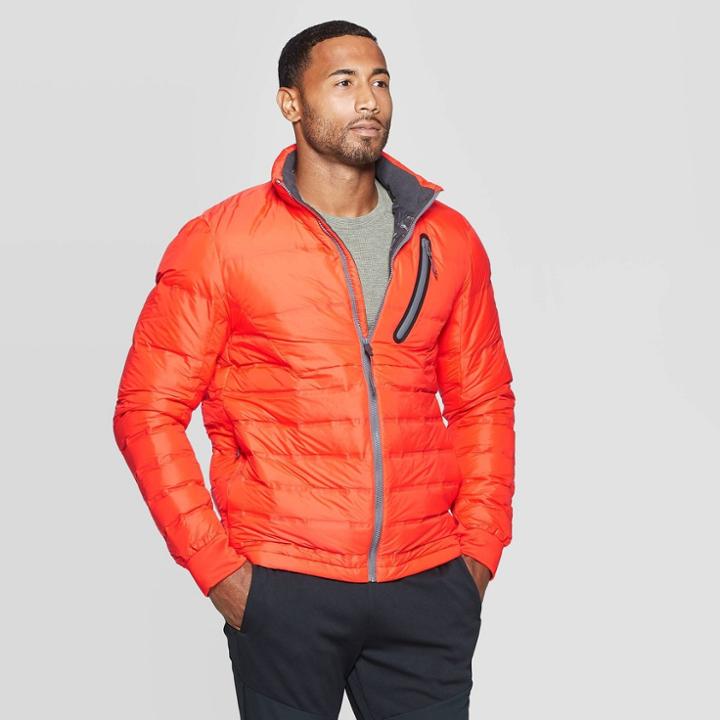 Men's Lightweight Puffer Jacket - C9 Champion Dark Horizon Orange