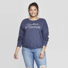 Women's Plus Size Cocktails & Coconuts Sweatshirt - Zoe+liv (juniors') - Blue
