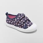 Toddler Girls' Madge Canvas Adjustable Easy Close Sneakers - Cat & Jack Navy (blue)