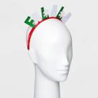 No Brand Holiday Novelty Fa La La Glitter Headband- Berry Red
