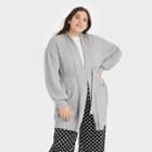 Women's Plus Size Self Tie Shawl Cardigan - Who What Wear Gray