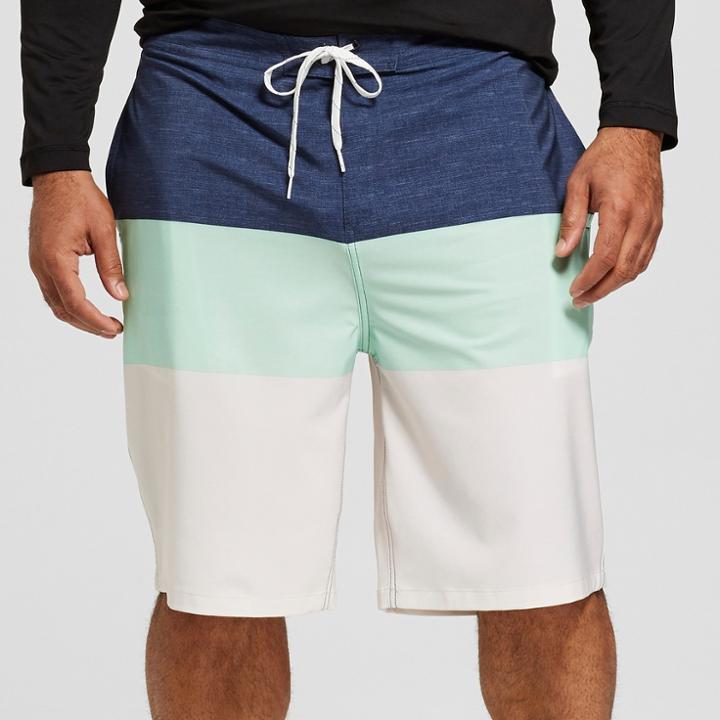 Target Men's Big & Tall Striped 10 Trooper Board Shorts - Goodfellow & Co