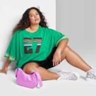 Women's Plus Size Short Sleeve Oversized T-shirt - Wild Fable Jade