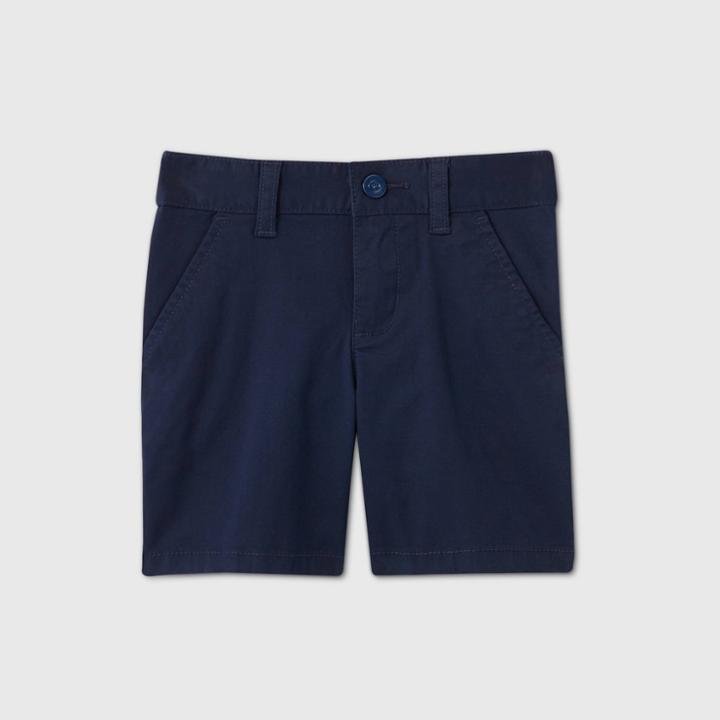Toddler Girls' Flat Front Stretch Uniform Shorts - Cat & Jack Navy