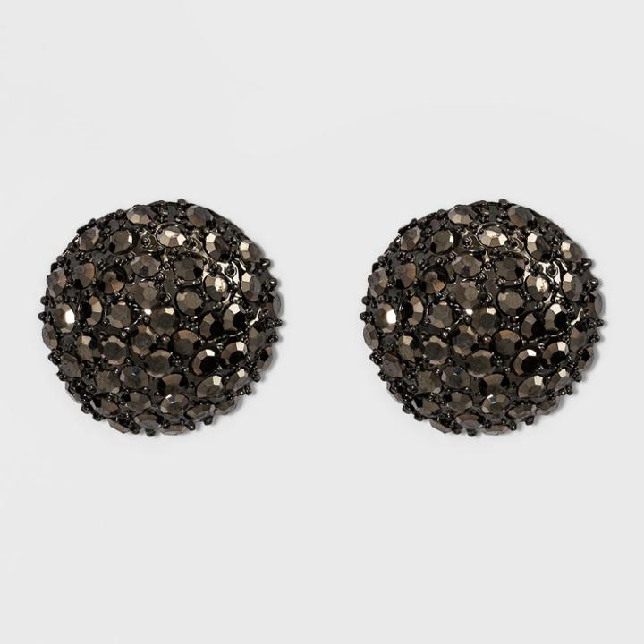 Round Stud Earrings - A New Day Black
