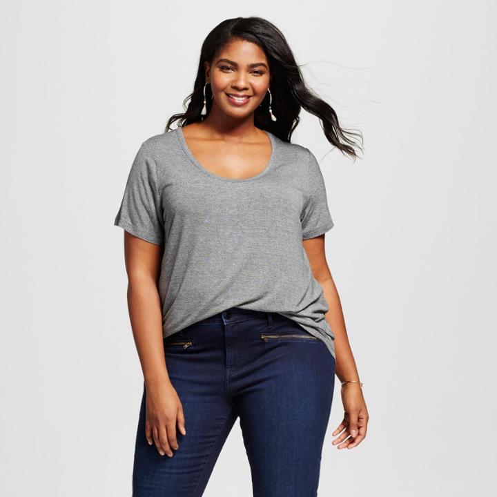 Women's Plus Size Perfect T-shirt - Ava & Viv Heather Gray