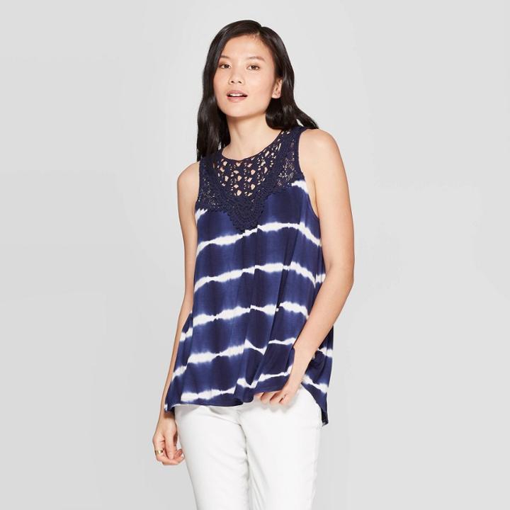 Women's Scoop Neck Tank Top - Knox Rose Navy