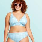 Women's Plus Size Gingham Triangle Bikini Top - Stoney Clover Lane X Target Blue