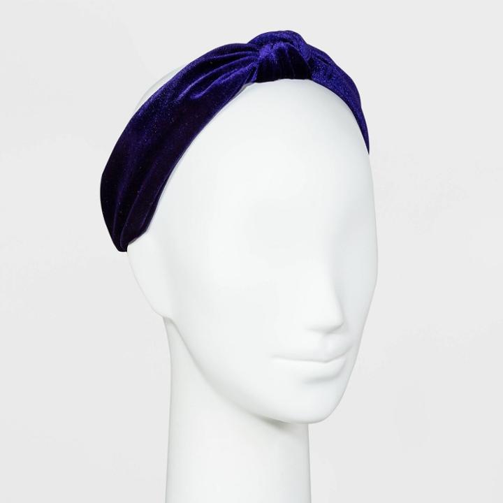 Velvet Top Knot Headband - A New Day Purple