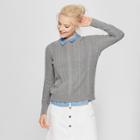 Women's Cable Crewneck Pullover Sweater - A New Day Gray