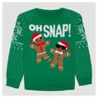 Hybrid Tees Hybrid Apparel Girls' Oh Snap Ugly Christmas Sweater - Green