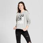 Women's Touchdown Long Sleeve French Terry Graphic T-shirt - Modern Lux (juniors') Gray