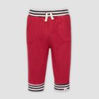 Burt's Bees Baby Baby Boys' French Terry Striped Cuff Organic Cotton Pull-on Pants - Red