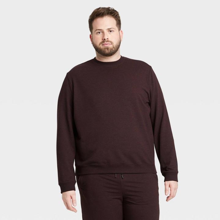 Men's Soft Gym Crew Sweatshirt - All In Motion Maroon S, Men's, Size:
