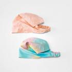 Kids' 2pk Tie-dye Headscarves - Art Class Peach/blue