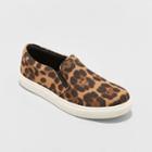 Women's Reese Canvas Leopard Print Quilted Sneakers - A New Day Brown